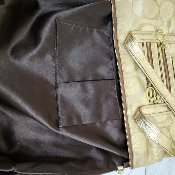 Coach Poppy Op Art Gold Signature C's Tote Bag Purse - Picture 15 of 16